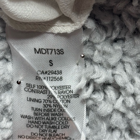 Miss Me Top Womens Small Sheer White Blouse Beaded Cold Shoulder Cottage Flowy - Picture 5 of 6